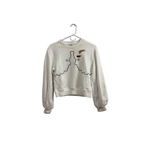 Vivetta Graphic Sweatshirt Whimsical Women XXS XS White Rainbow Star Abstract